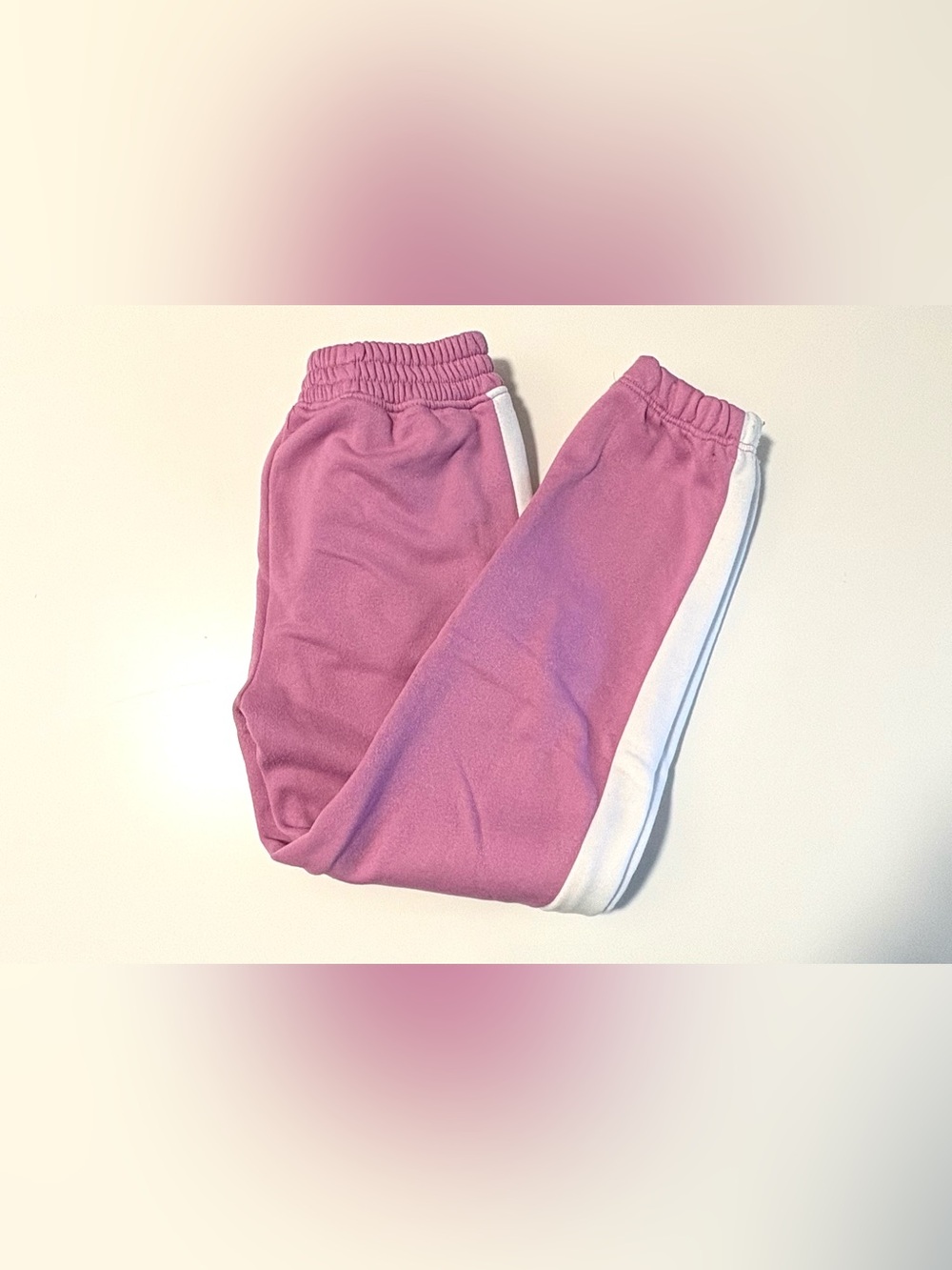 Reebok Pink Joggers with White Side Stripe